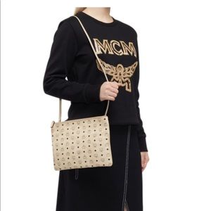 Brand New! MCM Metallic Gold Visetos Crossbody